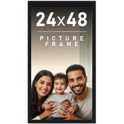 24x48 Frame Black Solid Wood Picture Frame | 0.75 Inch Moulding Width | Includes UV Acrylic