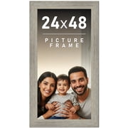 24x48 Frame Gray Barnwood Rustic Solid Wood Picture Frame | 1.5 Inch Moulding Width | Includes UV