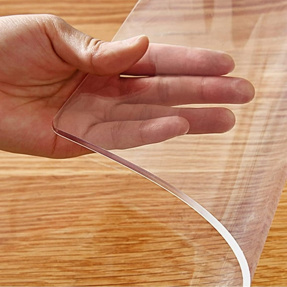 24x48 Inch Clear Plastic Dining Room Table Protector Crystal Desk Pad Mat for Wooden Furniture Coffee Glass End Bed Sofa Side Bar Bistro Writing Desk Top Protection Waterproof PVC Vinyl Tablecloths