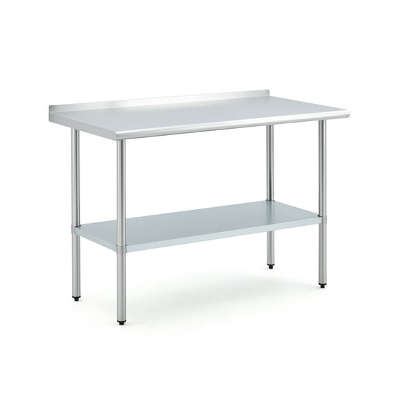 24x48 in Heavy Duty Stainless Steel Work Table for Commercial, Durable Industrial Kitchen Countertop for Professional Catering and Food Preparation