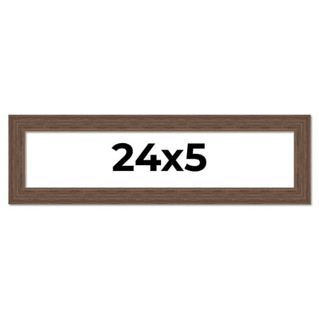 24x5 Frame Brown Distressed Barnwood Picture Frame | Rustic Farmhouse Photo Frame Includes UV