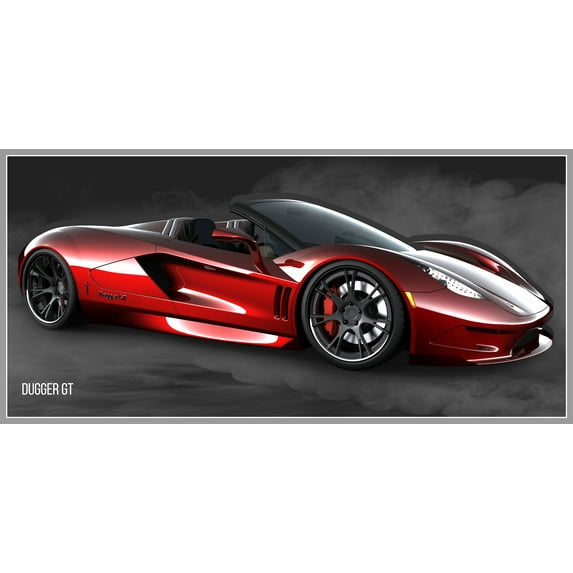 24x50in Coated Paper 300 MPH Dagger GT Photographic Print Poster HP, Supercar. Art Print