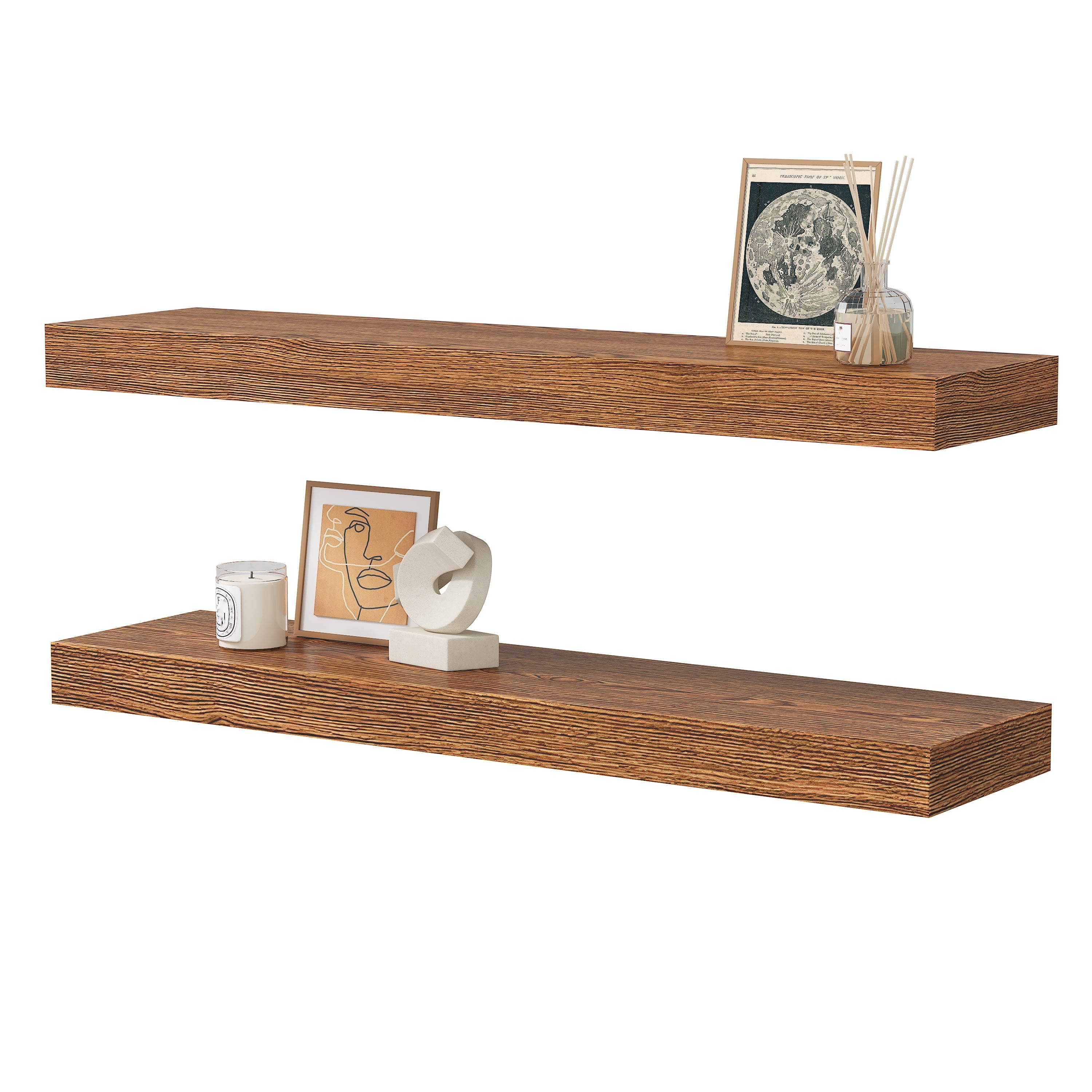 Jouetondream, Floating Shelves, 24x6 Oak, Wall Mount for Storage