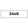 thumbnail image 1 of 24x6 Frame White Scuffed Rustic Solid Wood Picture Frame | 0.75 Inch Moulding Width| Includes UV, 1 of 8