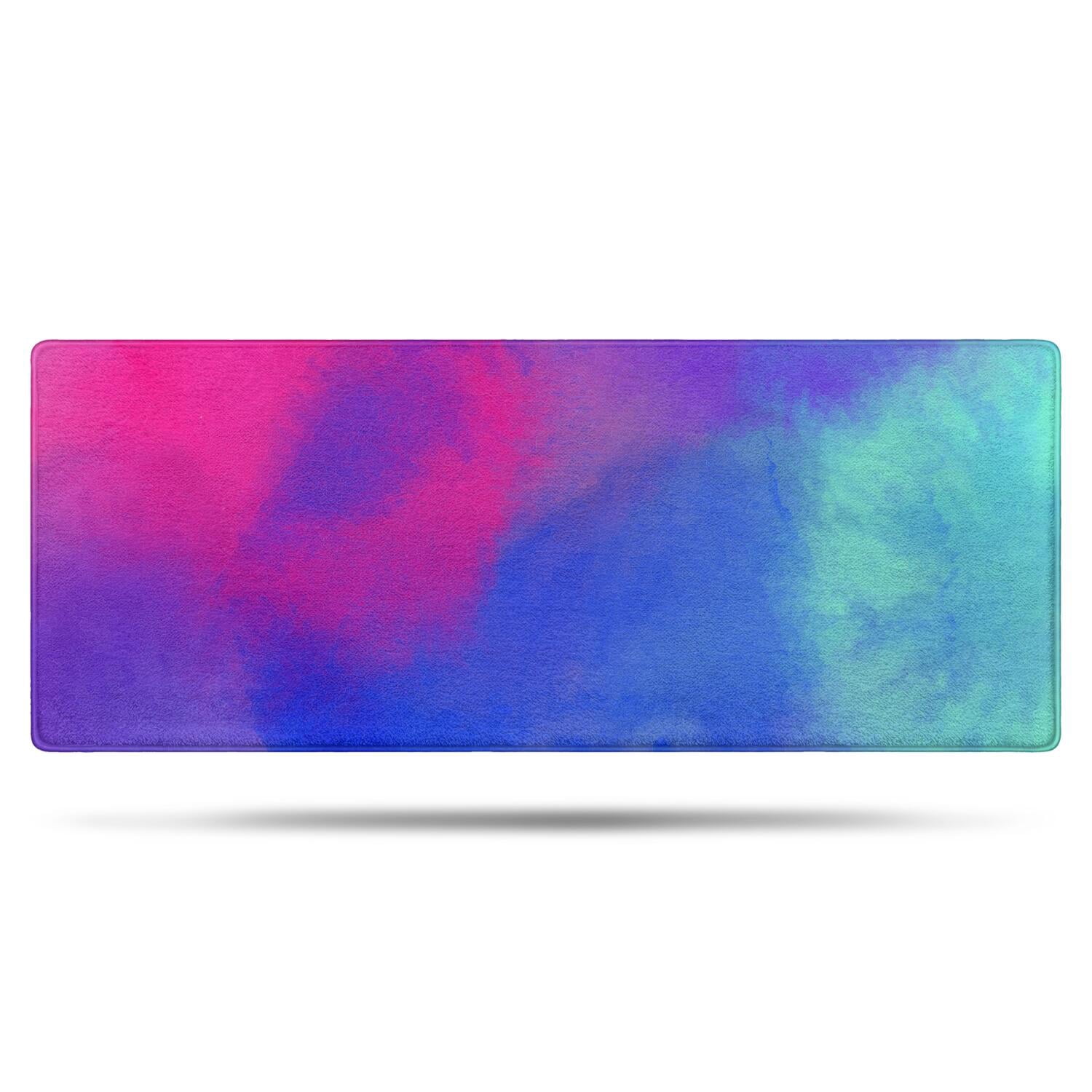 24x60 Inch Ultra Soft Faux Bath Mat Non Slip Absorbent Microfiber Bathroom Rug, Liquid & Marble Print