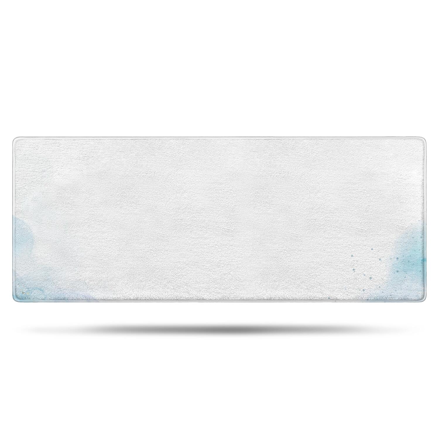 24x60 Inch Ultra Soft Faux Bath Mat Non Slip Absorbent Microfiber Bathroom Rug, Liquid & Marble Print