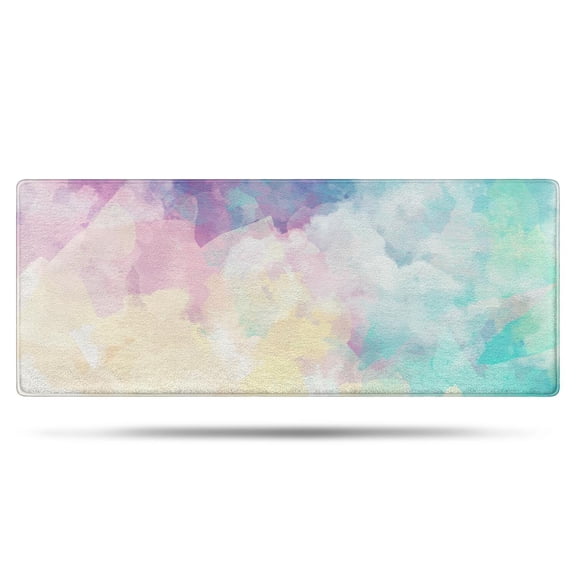 24x60 Inch Ultra Soft Faux Bath Mat Non Slip Absorbent Microfiber Bathroom Rug, Liquid & Marble Print