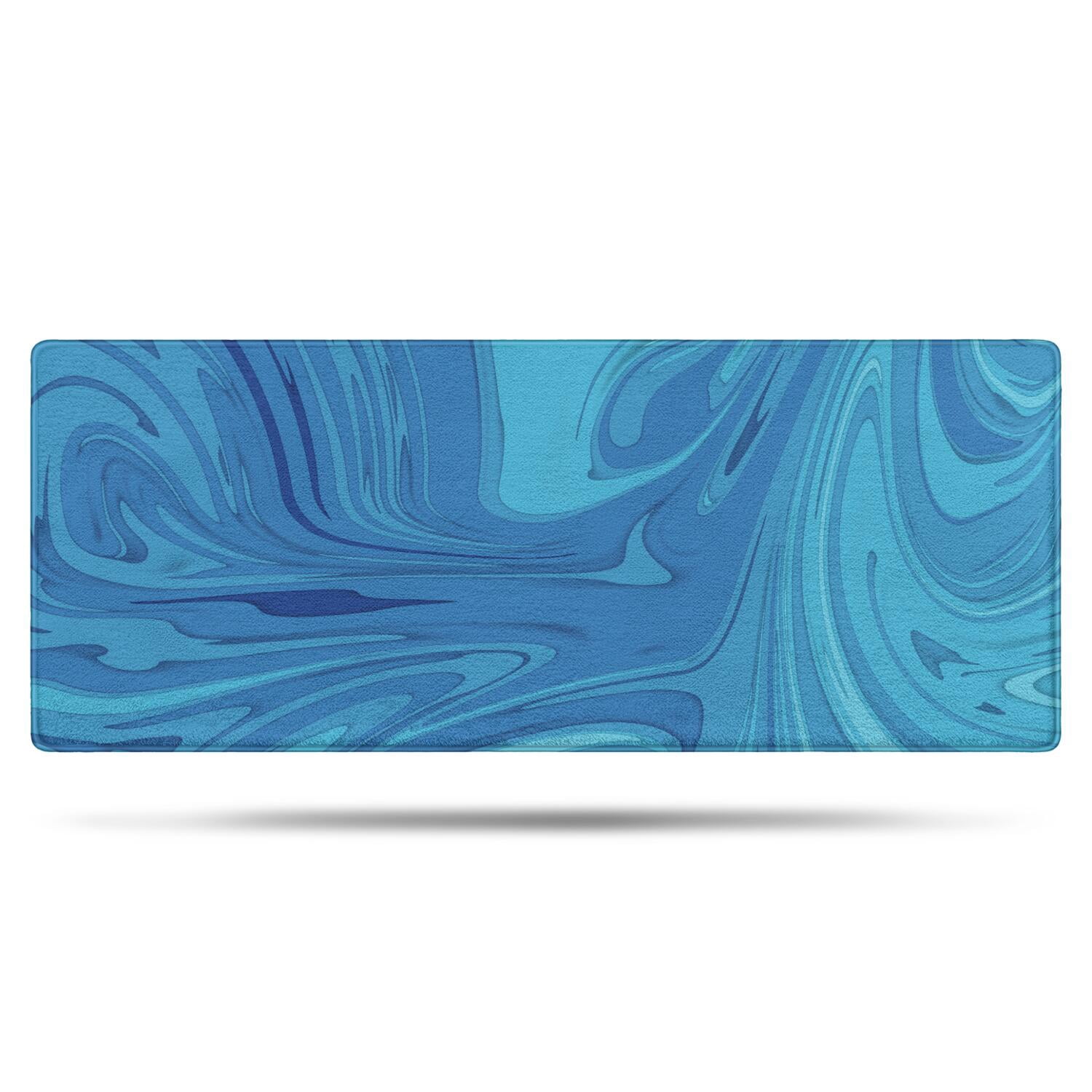 24x60 Inch Ultra Soft Faux Bath Mat Non Slip Absorbent Microfiber Bathroom Rug, Liquid & Marble Print