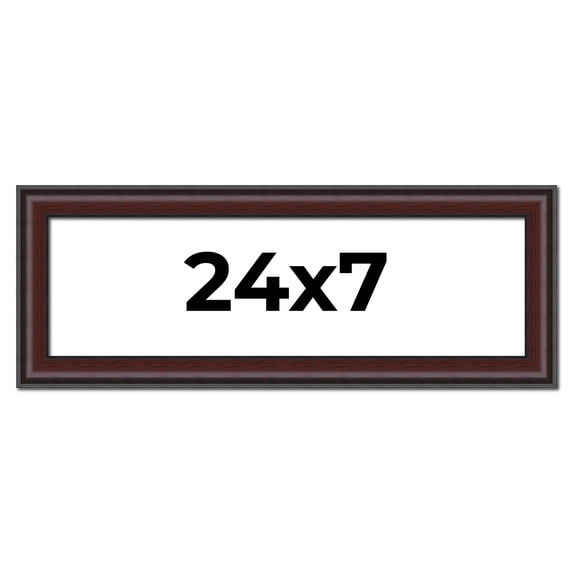 24x7 Frame Brown Round Mahogany Solid Wood Picture Frame | 1.625 Inch Moulding Width | with UV