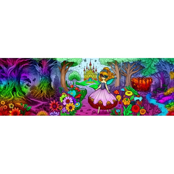 24x7in Creative Exploration Coloring Giant Posters Enchanted Masquerade: A Fairy's Journey 【Coated Paper】