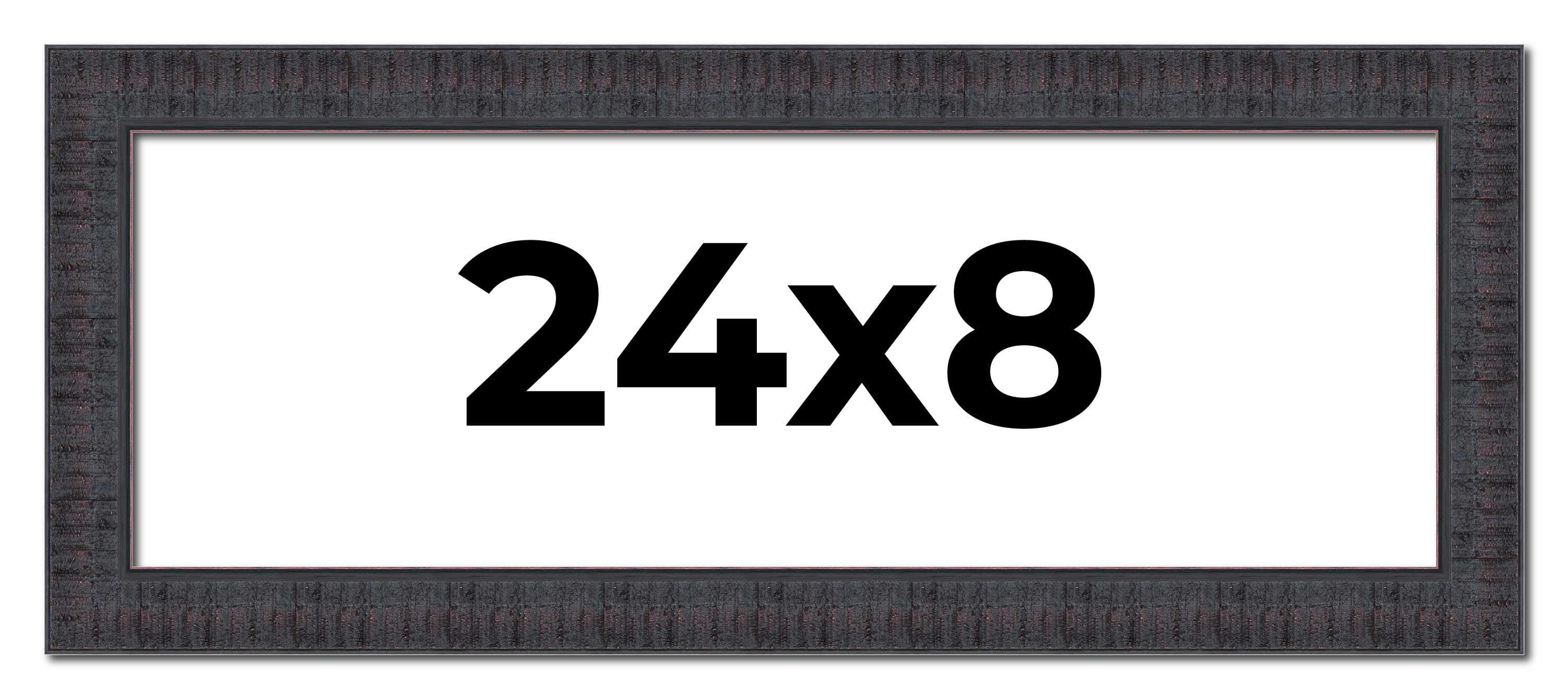 24x8 Frame Brown Rustic Solid Wood Picture Frame 1.5 Inches Wide ...
