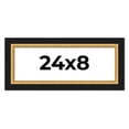 thumbnail image 1 of 24x8 Frame Gold Real Wood Picture Frame Width 2.25 Inches | Interior Frame Depth 0.5 Inches |, 1 of 8