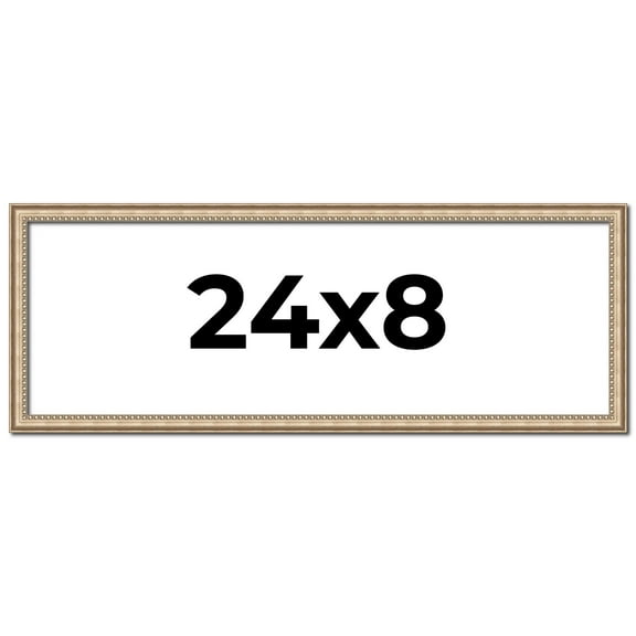 24x8 Frame Silver Real Wood Picture Frame Width 0.75 Inches | Interior Frame Depth 0.5 Inches |