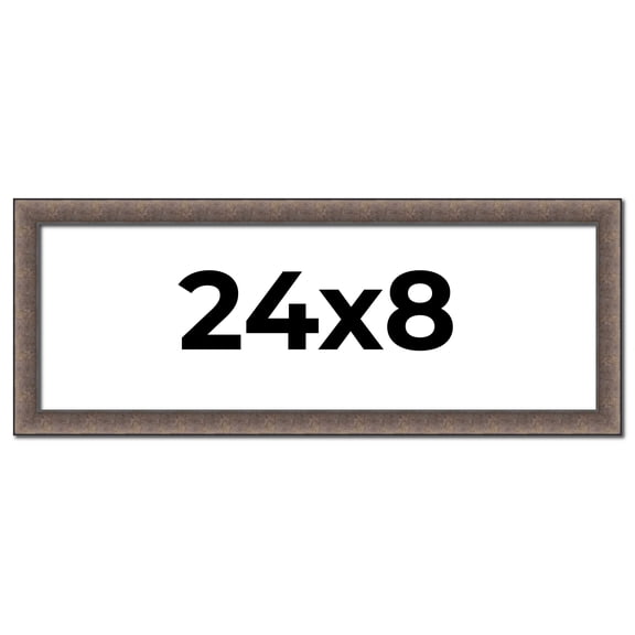 24x8 Frame Silver Real Wood Picture Frame Width 1.25 Inches | Interior Frame Depth 0.5 Inches |