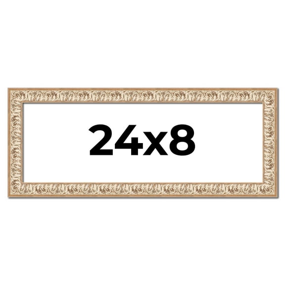 24x8 Frame White Real Wood Picture Frame Width 1.5 inches | Interior Frame Depth 0.5 inches |