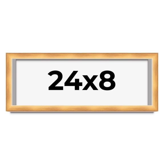 24x8 Shadow Box Bronze Cross-Brushed Display Frame | 1.625 Inches Deep Solid Wood | UV Resistant