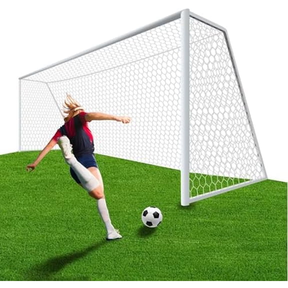 24x8FT Full Size Soccer Goal Net, White Heavy Duty Soccer Goal Net Replacement, Weather Resistant Polypropylene Soccer Nets for Backyard Soccer, Goalkeeper Net, White para porterias de Soccer