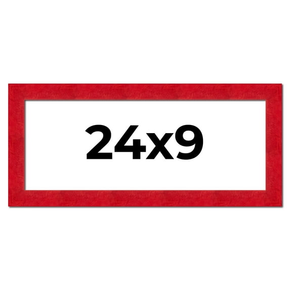 24x9 Frame Red Burl Solid Wood Picture Frame Width 1.75 Inches | Interior Frame Depth 0.5 Inches |