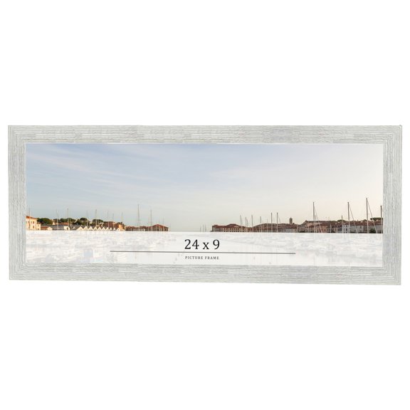 24x9 Frame White Real Wood Picture Frame Width 1.5 inches | Interior Frame Depth 0.5 inches | Barn