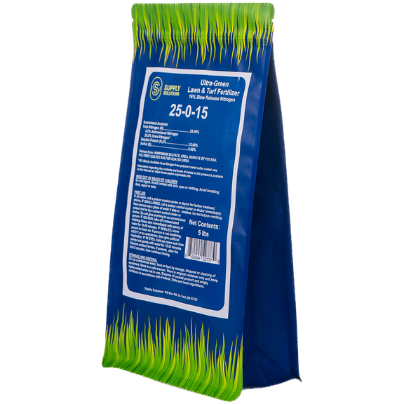 25-0-15 Ultra Green Lawn and Turf Fertilizer - 16% Slow Release Nitrogen - Promotes Lush, Green Lawns and Strong Root Growth, Reduces Mowing Frequency (5 Pounds)