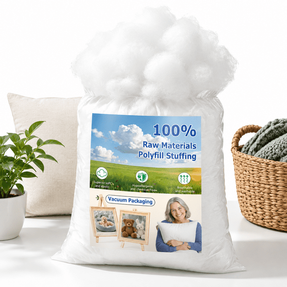 25.0 Pounds Soft Polyfill Stuffing Fluffy Filling for Craft Projects, Plushies, and Pet Beds