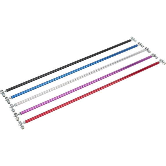 25-1/2 Inch Aluminum Throttle Linkage, 1/4 Inch Rod Ends, Red