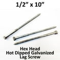 thumbnail image 1 of (25) 1/2" x 10" Lag Screws Galvanized, 1 of 4