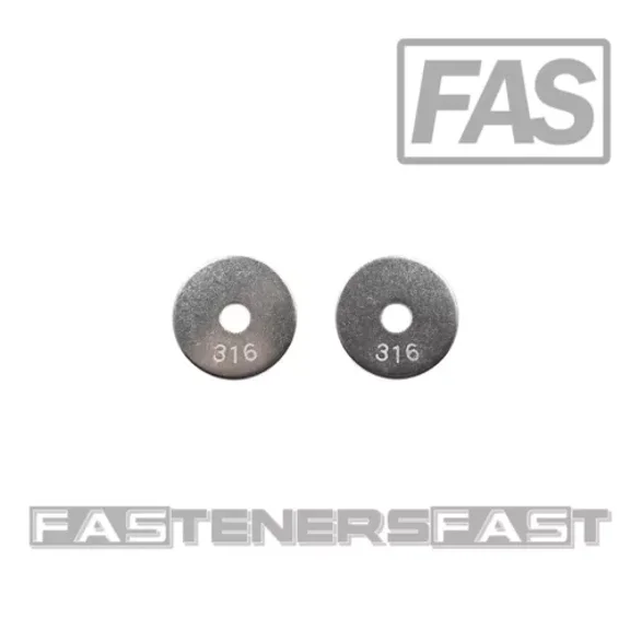 (25) 1/4 Id X 1 1/4 Od 316 Stainless Steel Fender Washer Large Od Flat Washers