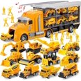 thumbnail image 1 of 25 in 1 Green Military Big Truck Toys, Army Men Tanks Set with Soldier Men, Mini Battle Car Toy in Carrier Truck with Lights and Sounds, Gifts for Toddler Kids Boys Ages 3+, 1 of 8