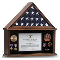 25.1" x 3.78" American Flag Walnut Shadow Box