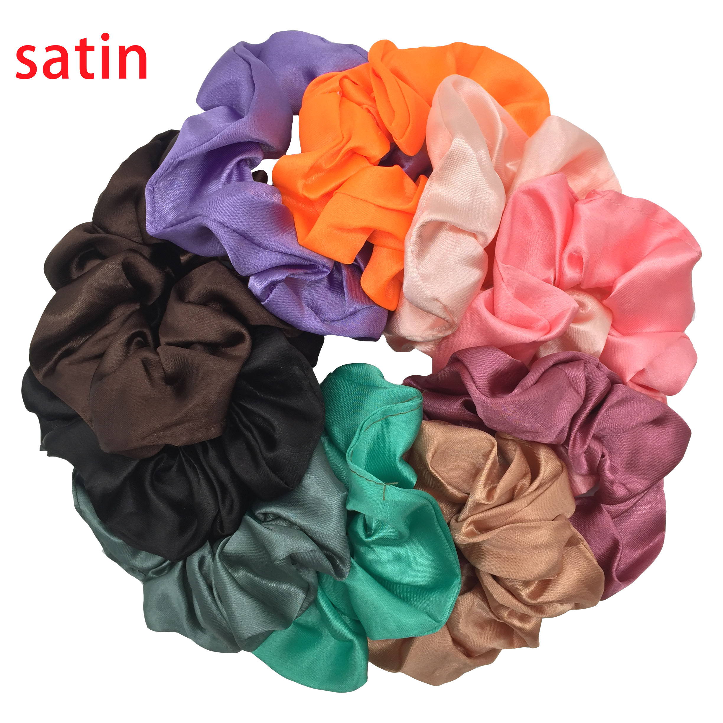 6 Scrunchies Capelli In Seta Satinata E Morbida Per Donna - Colore Marrone - Nuovi Con Etichette - Foto 2