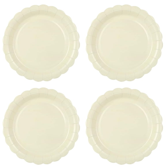 25-100PC Scalloped Paper Plates 7/9 Inch Disposable - Cute Dessert Cake Plate and Dinner Plate for Party, Decorative Supplies for Birthday Wedding Bridal Shower, Set for Wedding
