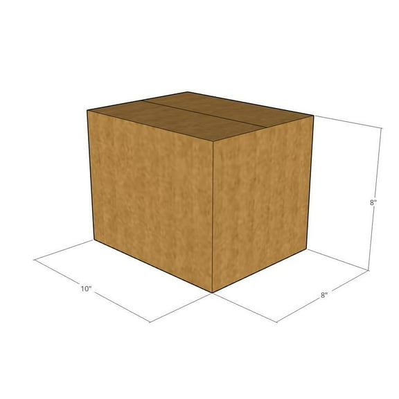 10x8x8 Kraft Brown Corrugated Shipping Boxes, 32 ECT Single-Wall, Qty 25