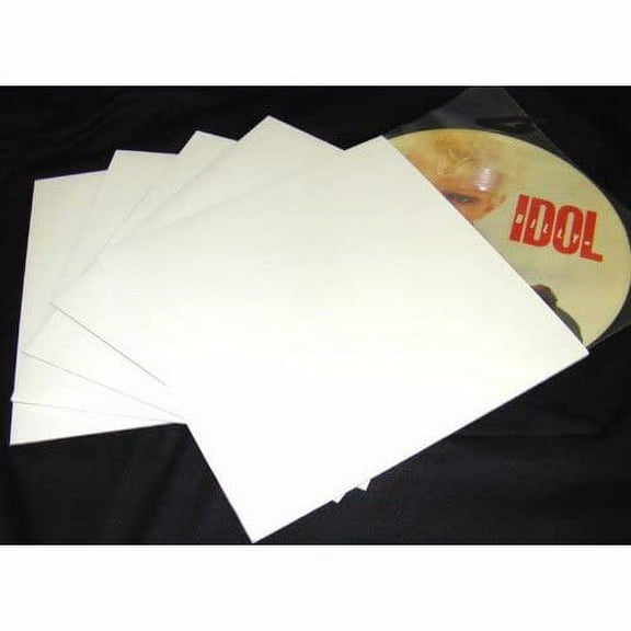 (25) 12" Record Jackets - White (Glossy Finish) - Without Center Hole - #12JW