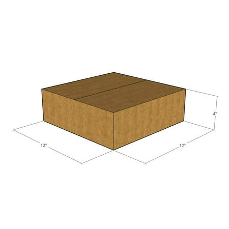 12x12x4 Kraft Brown Corrugated Shipping Boxes, 32 ECT Single-Wall, Qty 25