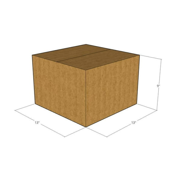 13x13x9 Kraft Brown Corrugated Shipping Boxes, 32 ECT Single-Wall, Qty 25