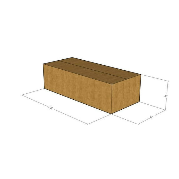 14x6x4 Kraft Brown Corrugated Shipping Boxes, 32 ECT Single-Wall, Qty 25