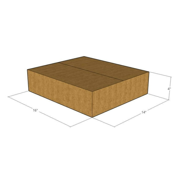 16x14x4 Kraft Brown Corrugated Shipping Boxes, 32 ECT Single-Wall, Qty 25