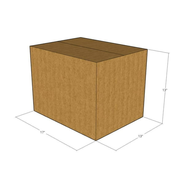 17x13x13 Kraft Brown Corrugated Shipping Boxes, 32 ECT Single-Wall, Qty 25