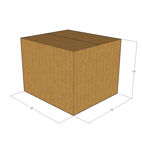 18x16x14 Kraft Brown Corrugated Shipping Boxes, 32 ECT Single-Wall, Qty 25