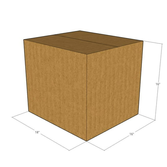 18x16x16 Kraft Brown Corrugated Shipping Boxes, 32 ECT Single-Wall, Qty 25