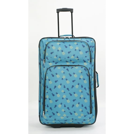 25" 2-Wheel Upright Check Luggage, Hawaiian Pineapple Print