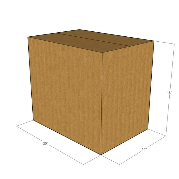 20x14x18 Kraft Brown Corrugated Shipping Boxes, 32 ECT Single-Wall, Qty 25