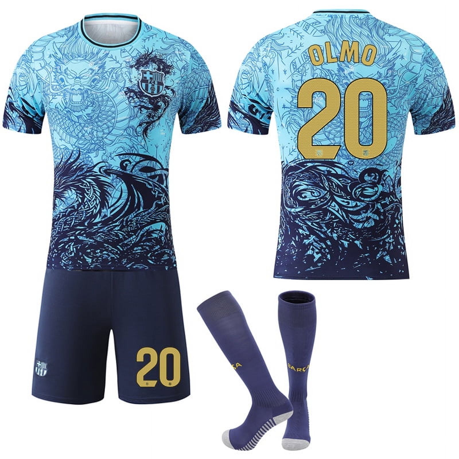 25/26 Barcelona Dragon Pattern Special Edition Soccer Jersey No.20 OLMO ...