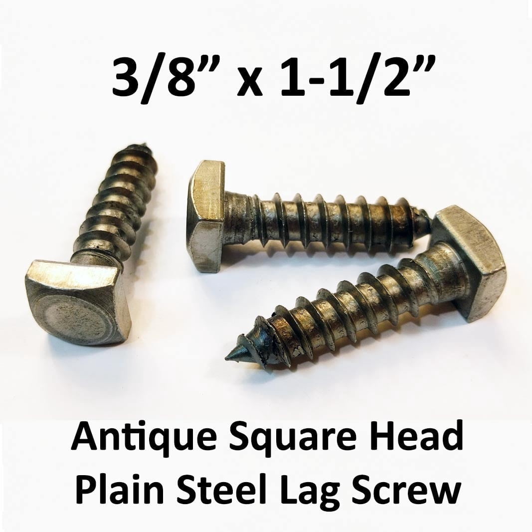 (25) 3/8" x 1-1/2" Lag Screws Antique Square