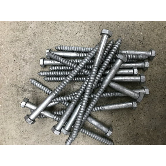 25 3/8 x 2" Hot Dipped Galvanized Lag Bolts / Screws With Washers