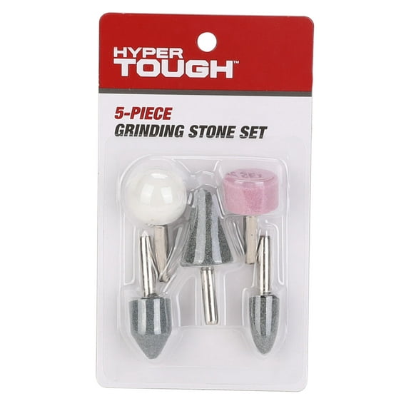 Hyper Tough Three Color/Grit Grinding Wheel Stone Set 5 Piece, 25-313HT, Gray, Pink and White Color