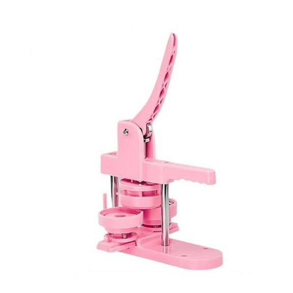 25/32/58MM Pink Button Maker Machine Multiple-Size Badges Set, 100 Pcs Button Parts+Circle Cutter+,Badge Press Maker Machine