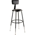 thumbnail image 1 of 25"-33" Height Adjustable Heavy Duty Vinyl Padded Steel Stool with Backrest - Black, 1 of 6