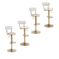 thumbnail image 1 of 25-33 Inch Contemporary Bar Stools, Counter Height Adjustable Swivel Barstools High Bar Chairs with Back & Golden Metal Base, Stools Chair with Footrest for Kitchen Island, Pub(Grey,Set of 4), 1 of 10